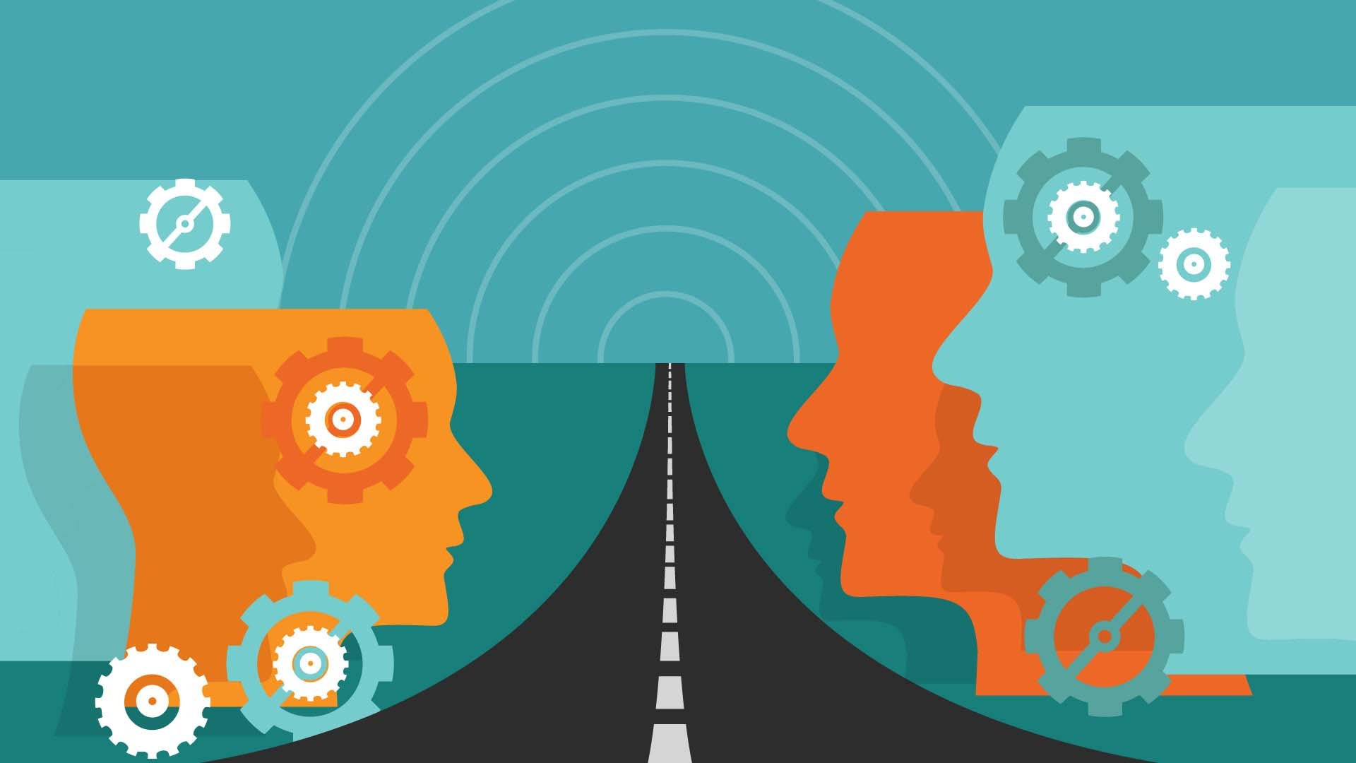 Three brains in a blue background, tracking effects of NMN over time