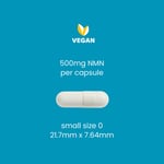 Wonderfeel 500 mg NMN capsule, size 0, dimensions 21.7mm x 7.64mm