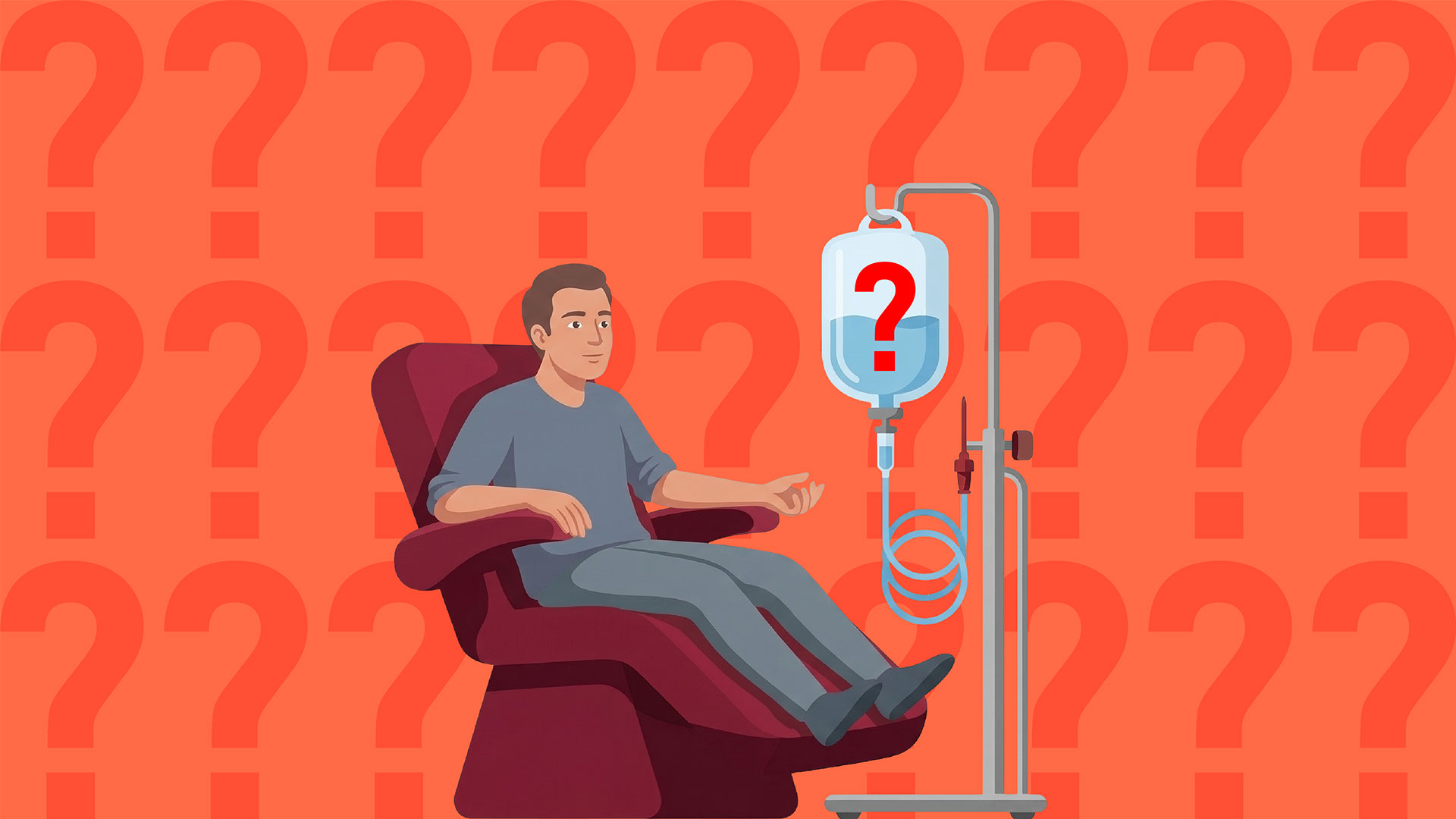 Illustration of a person receiving an NAD injection at a wellness clinic, with medical equipment and a clean, modern setting.